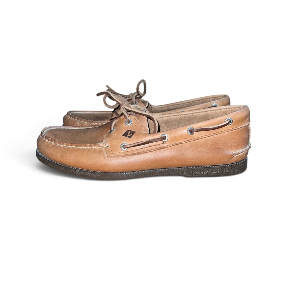 Sperry Authentic Original Boat Shoes Mens 11M Tan Leather 2-Eye Deck Shoes